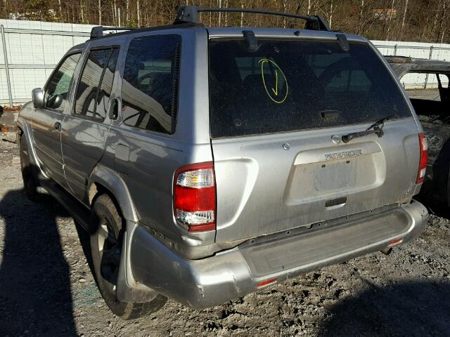 JN8DR09X62W661432 - 2002 NISSAN PATHFINDER SILVER photo 3