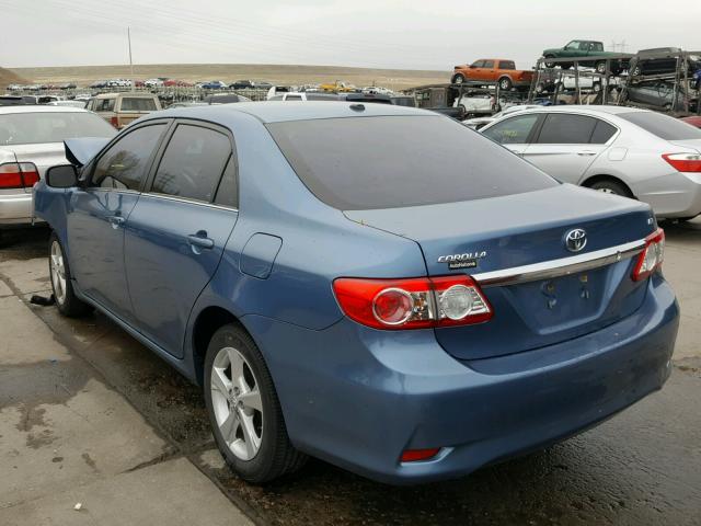 5YFBU4EE9DP101445 - 2013 TOYOTA COROLLA BA BLUE photo 3