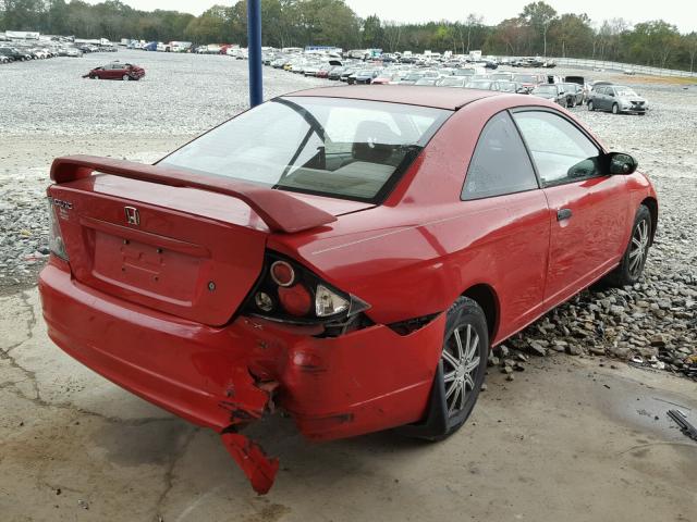 1HGEM22591L021154 - 2001 HONDA CIVIC RED photo 4