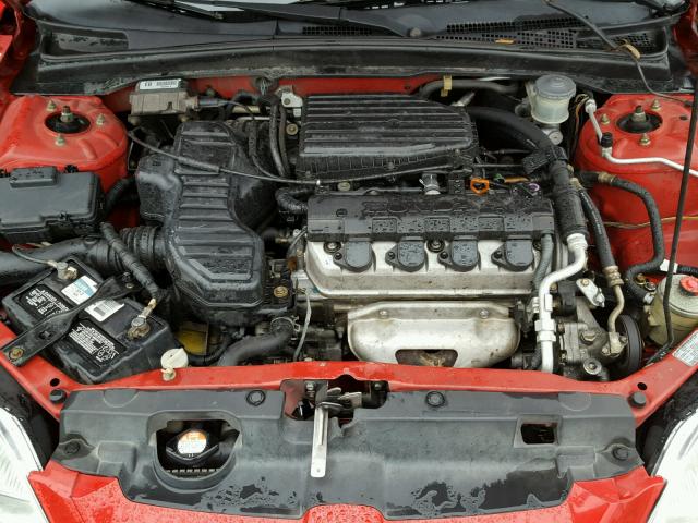 1HGEM22591L021154 - 2001 HONDA CIVIC RED photo 7