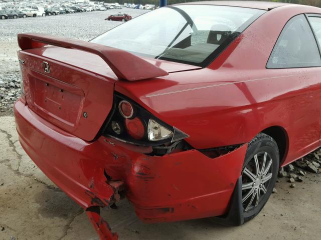 1HGEM22591L021154 - 2001 HONDA CIVIC RED photo 9