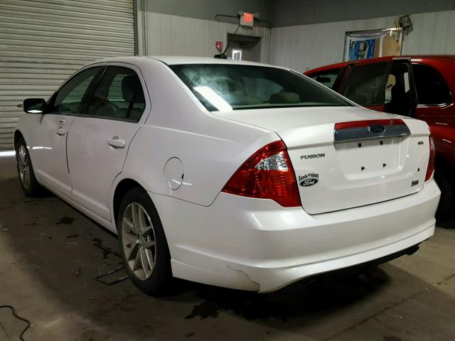 3FAHP0JG5AR288602 - 2010 FORD FUSION SEL WHITE photo 3