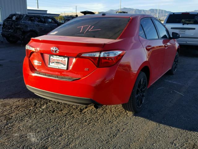 2T1BURHE3GC517973 - 2016 TOYOTA COROLLA L RED photo 4