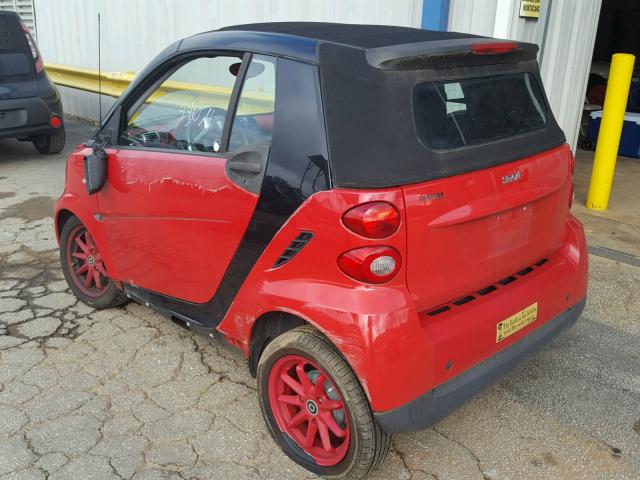 WMEEK31X99K247176 - 2009 SMART FORTWO PAS RED photo 3
