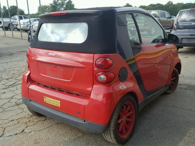 WMEEK31X99K247176 - 2009 SMART FORTWO PAS RED photo 4