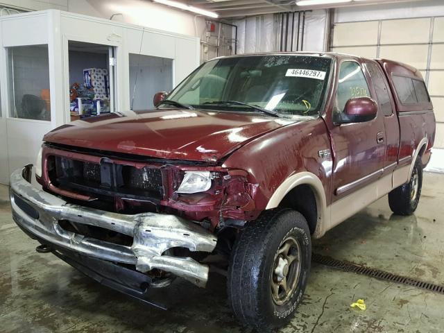 1FTEX18L2VKC51684 - 1997 FORD F150 BURGUNDY photo 2