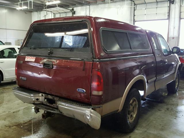 1FTEX18L2VKC51684 - 1997 FORD F150 BURGUNDY photo 4