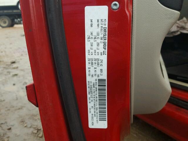 2C4RDGDG8DR710187 - 2013 DODGE GRAND CARA RED photo 10