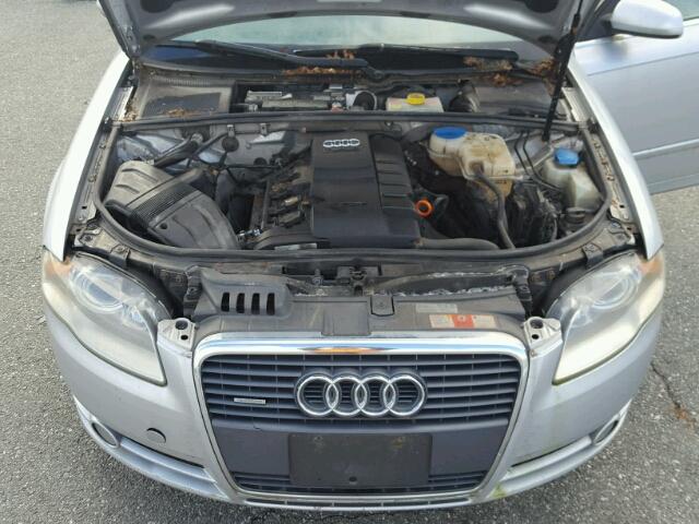 WAUKF78E37A010572 - 2007 AUDI A4 2.0T AV SILVER photo 7