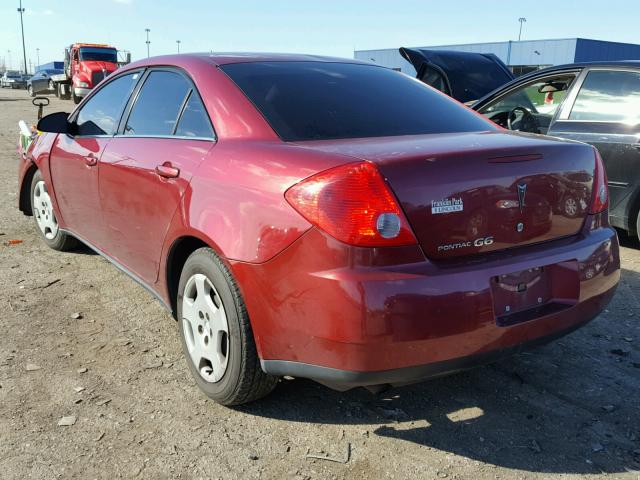 1G2ZF57B484121794 - 2008 PONTIAC G6 VALUE L MAROON photo 3