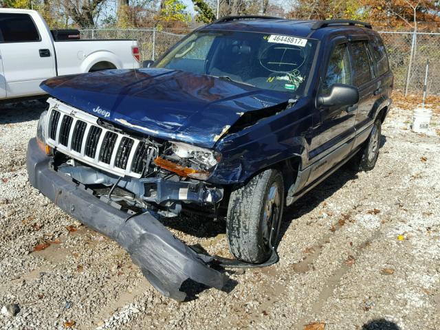 1J4GW48S54C175501 - 2004 JEEP GRAND CHER BLUE photo 2