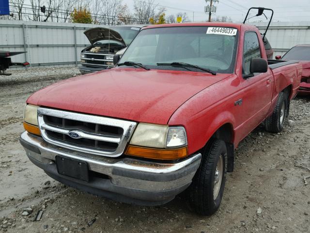 1FTYR10C2WUC44159 - 1998 FORD RANGER RED photo 2