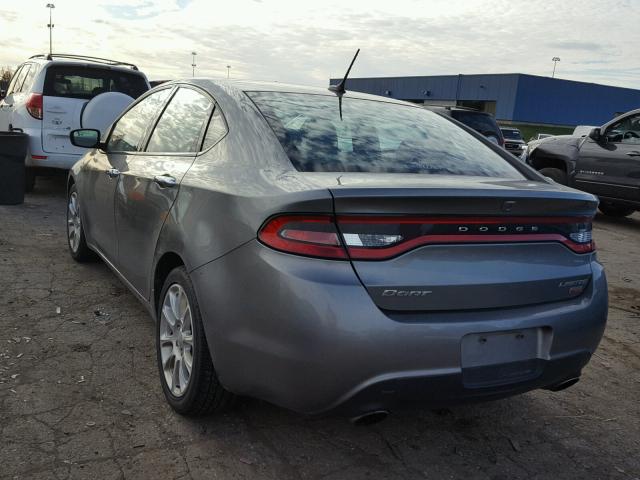 1C3CDFCHXDD312481 - 2013 DODGE DART LIMIT GRAY photo 3