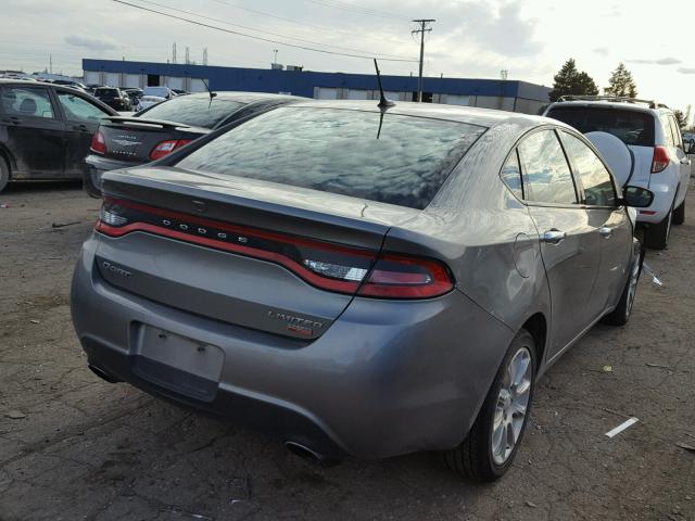 1C3CDFCHXDD312481 - 2013 DODGE DART LIMIT GRAY photo 4