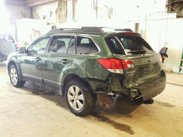 4S4BRCFC6A3337351 - 2010 SUBARU OUTBACK 2. GREEN photo 3