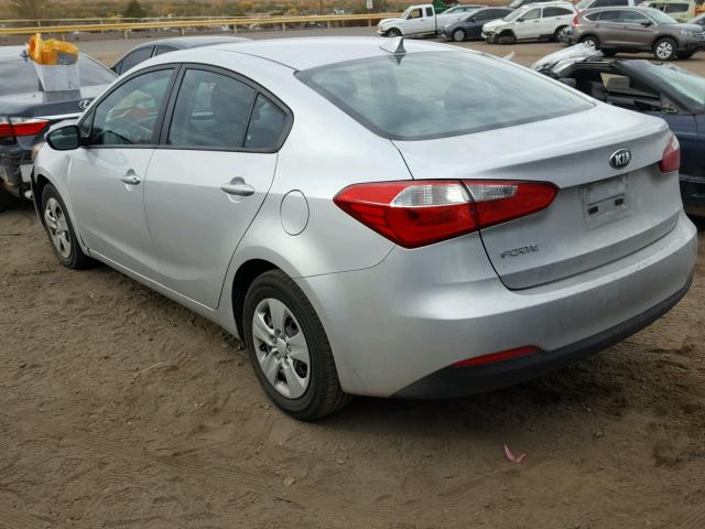 KNAFX4A67F5426227 - 2015 KIA FORTE LX SILVER photo 3