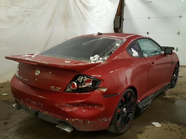 KMHHN66F97U235532 - 2007 HYUNDAI TIBURON GT RED photo 4