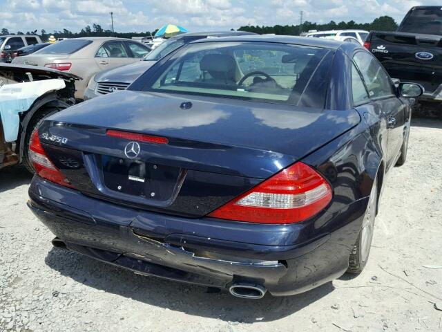 WDBSK71FX7F130422 - 2007 MERCEDES-BENZ SL 550 BLUE photo 4