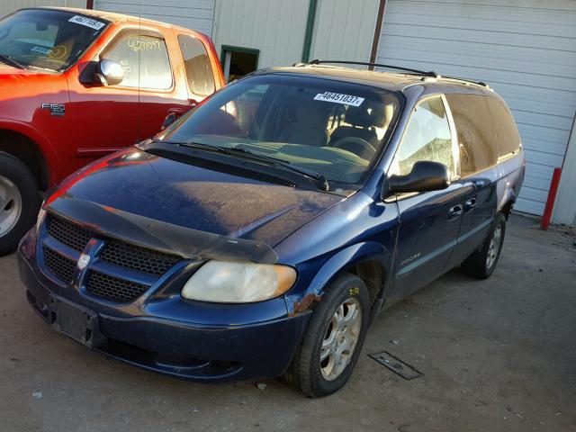 2B4GP74L21R292214 - 2001 DODGE GRAND CARA BLUE photo 2