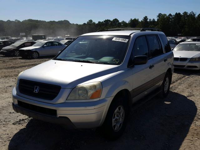 2HKYF18115H543985 - 2005 HONDA PILOT LX SILVER photo 2