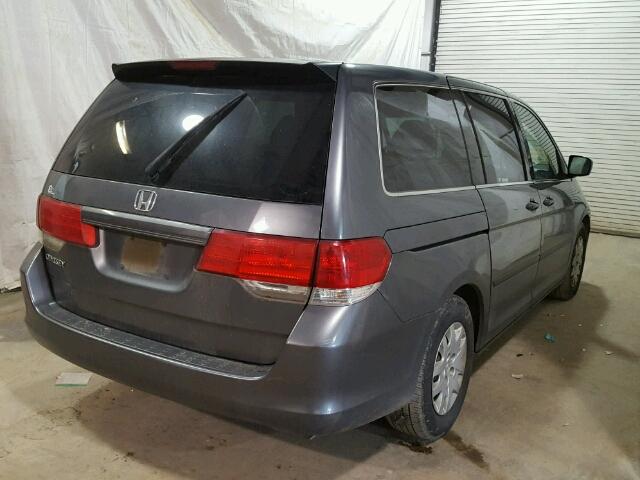 5FNRL3H20AB037543 - 2010 HONDA ODYSSEY LX GRAY photo 4