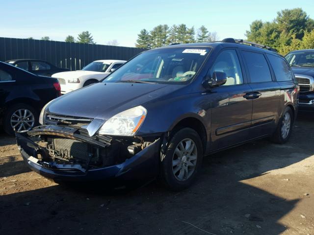 KNDMB233686265284 - 2008 KIA SEDONA EX BLUE photo 2