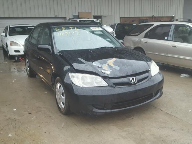 2HGES16625H508444 - 2005 HONDA CIVIC LX BLACK photo 1