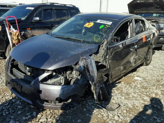 3N1AB7AP0FL641876 - 2015 NISSAN SENTRA S GRAY photo 2