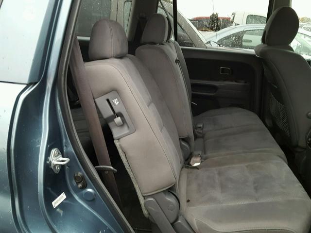 5FNYF284X7B002886 - 2007 HONDA PILOT EX BLUE photo 6