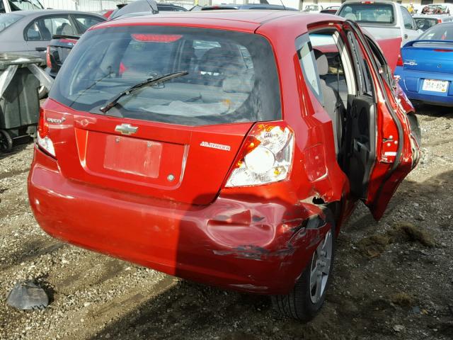 KL1TD666X8B190624 - 2008 CHEVROLET AVEO BASE RED photo 4
