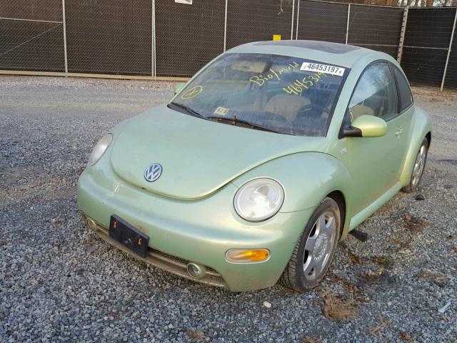 3VWCP21C91M459794 - 2001 VOLKSWAGEN NEW BEETLE GREEN photo 2