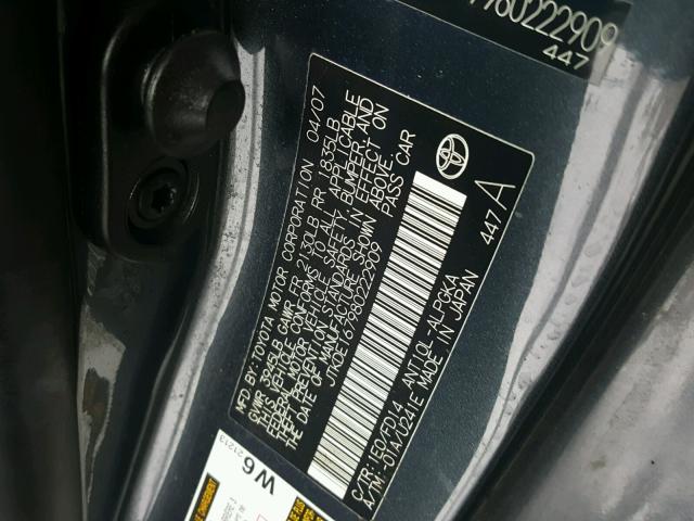 JTKDE167980222909 - 2008 TOYOTA SCION TC 灰色 照片 10