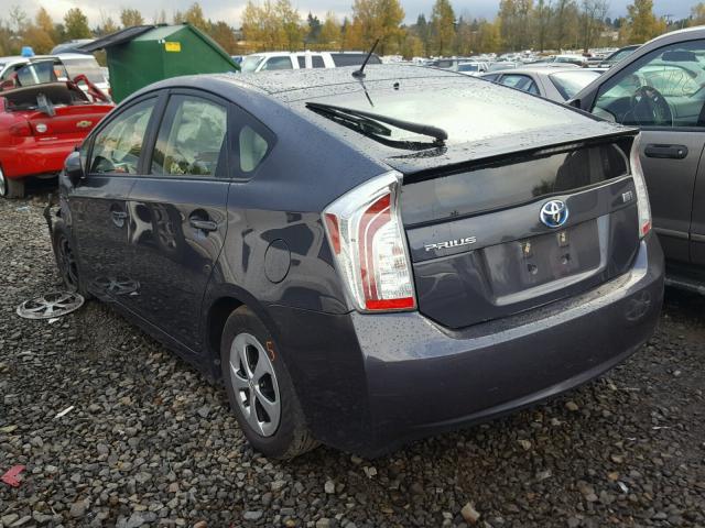 JTDKN3DU8E0361704 - 2014 TOYOTA PRIUS GRAY photo 3