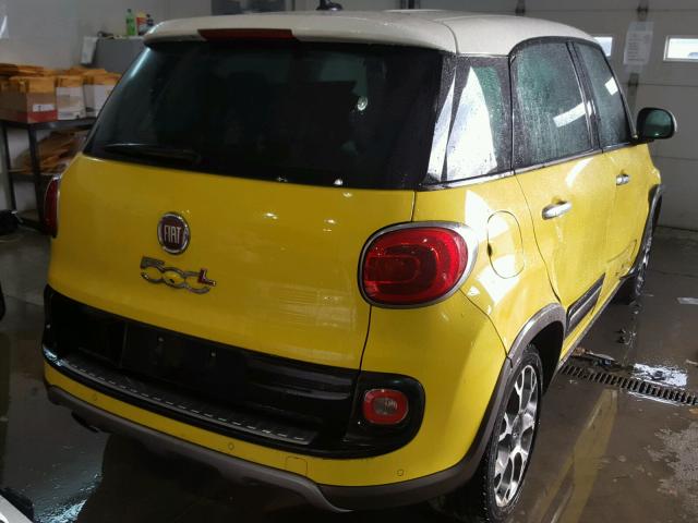 ZFBCFADHXEZ004130 - 2014 FIAT 500L TREKK YELLOW photo 4