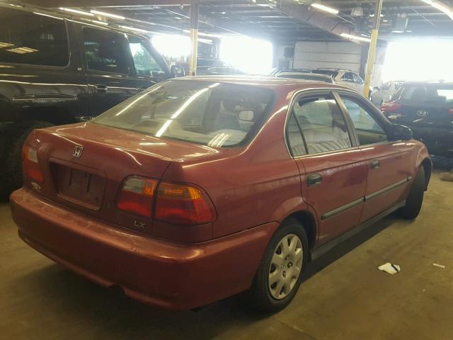 1HGEJ6570XL029214 - 1999 HONDA CIVIC LX RED photo 4