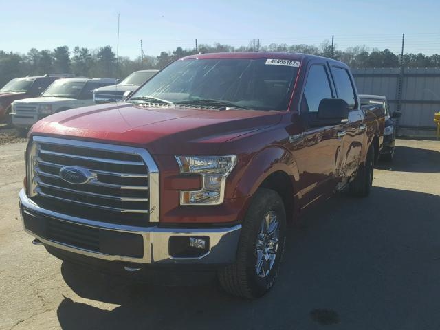 1FTEW1EF9FFB55739 - 2015 FORD F150 SUPER RED photo 2