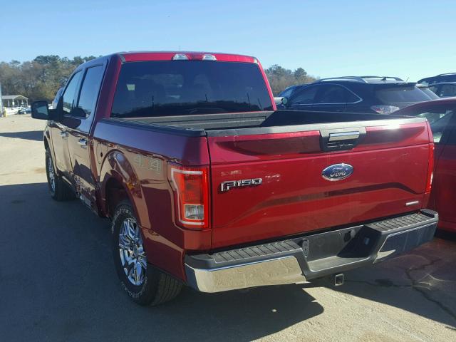1FTEW1EF9FFB55739 - 2015 FORD F150 SUPER RED photo 3