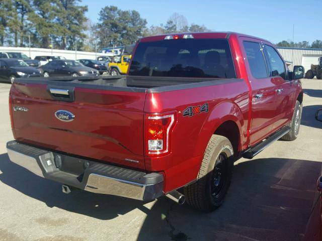 1FTEW1EF9FFB55739 - 2015 FORD F150 SUPER RED photo 4
