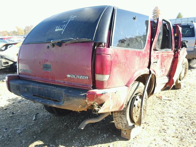 1GNDT13WX12200752 - 2001 CHEVROLET BLAZER RED photo 4