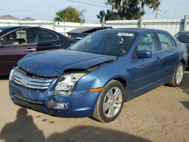 3FAHP08Z19R165317 - 2009 FORD FUSION SEL BLUE photo 2