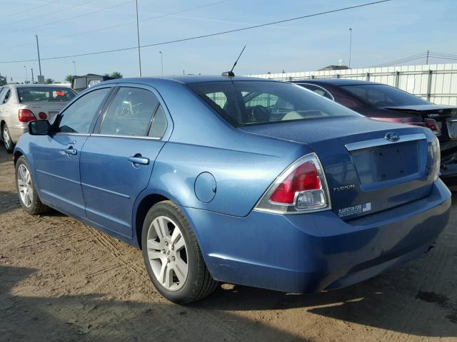 3FAHP08Z19R165317 - 2009 FORD FUSION SEL BLUE photo 3