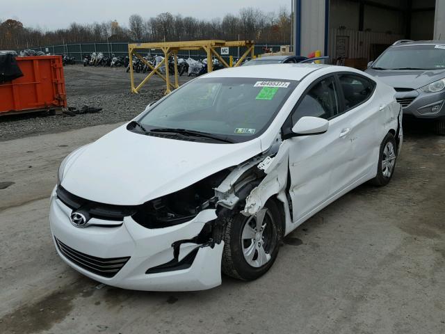 5NPDH4AE9GH663978 - 2016 HYUNDAI ELANTRA SE WHITE photo 2