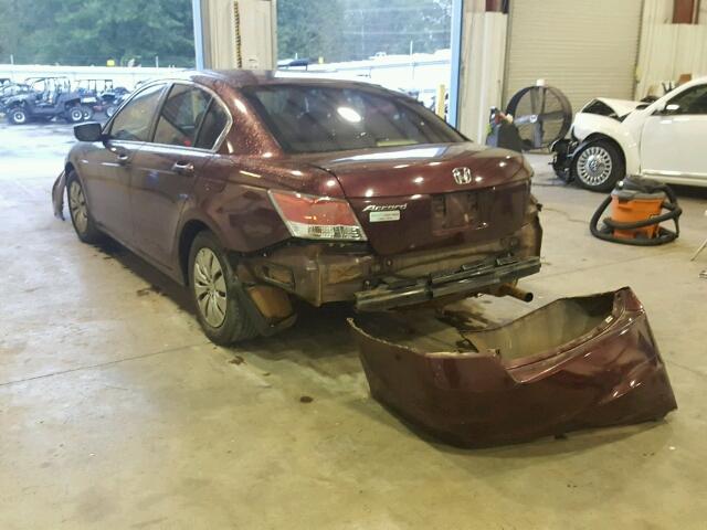 JHMCP26308C026760 - 2008 HONDA ACCORD LX BURGUNDY photo 3