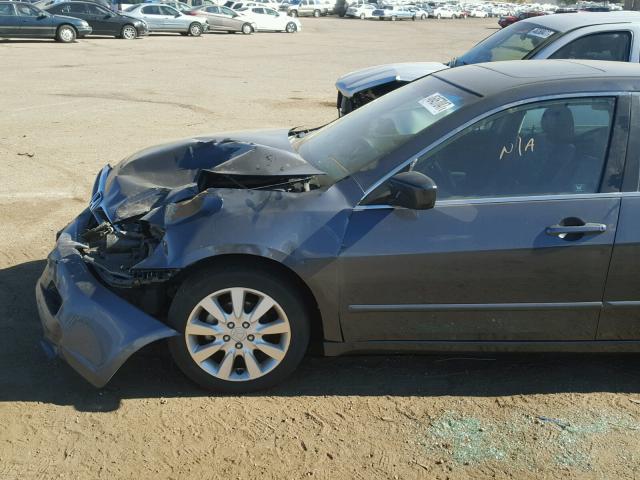 1HGCM66517A000229 - 2007 HONDA ACCORD EX GRAY photo 9