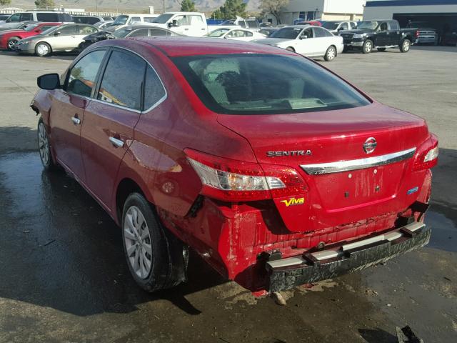 3N1AB7AP7EL678096 - 2014 NISSAN SENTRA S RED photo 3