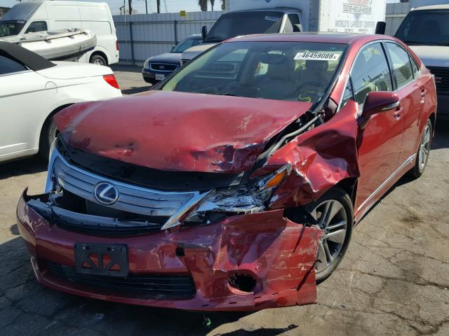 JTHBB1BA8A2020435 - 2010 LEXUS HS 250H RED photo 2