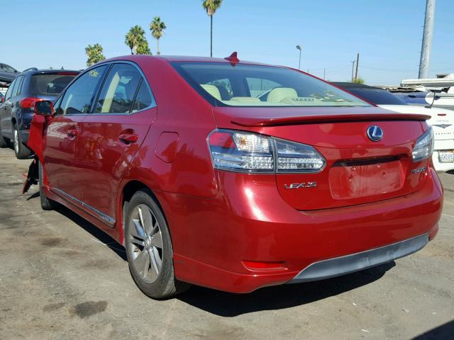 JTHBB1BA8A2020435 - 2010 LEXUS HS 250H RED photo 3