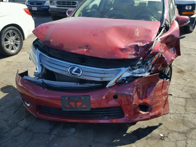 JTHBB1BA8A2020435 - 2010 LEXUS HS 250H RED photo 9