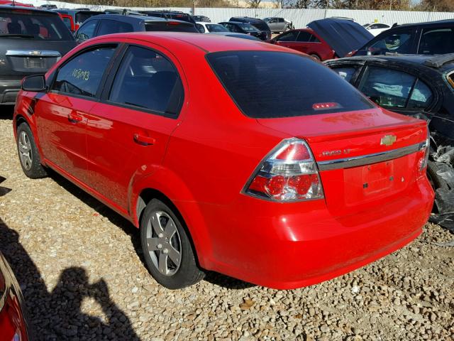 KL1TD5DE8BB137268 - 2011 CHEVROLET AVEO LS RED photo 3