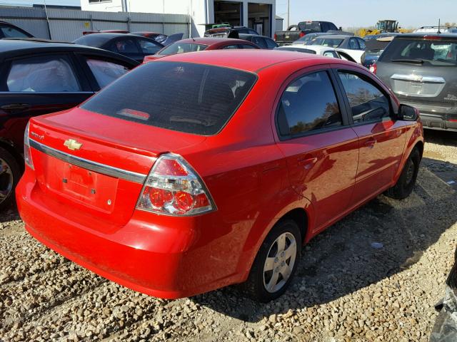 KL1TD5DE8BB137268 - 2011 CHEVROLET AVEO LS RED photo 4